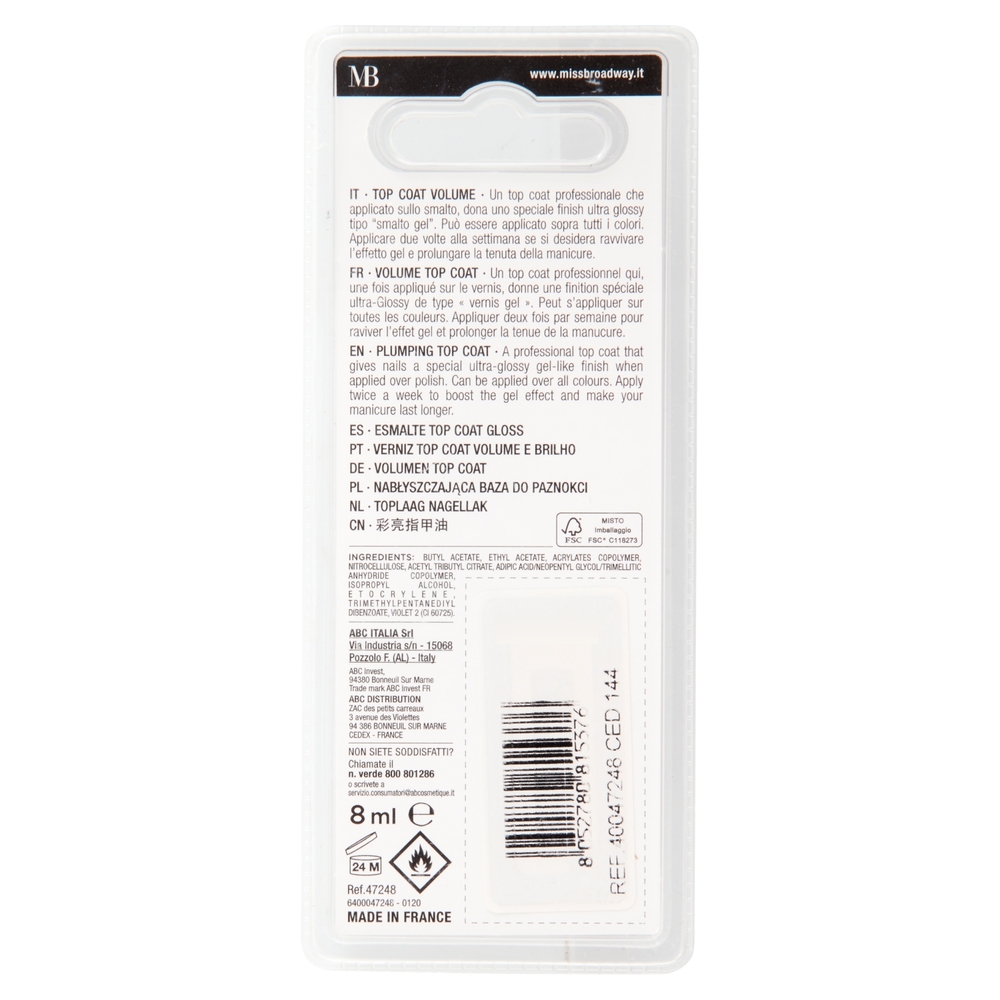 Miss Broadway Glossy Effect Top Coat 8 ml